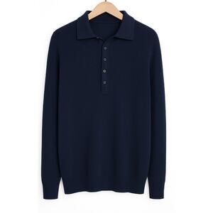 Naadam Cashmere Long Sleeve Men Large Cashmere Wool Sweater Top Blue